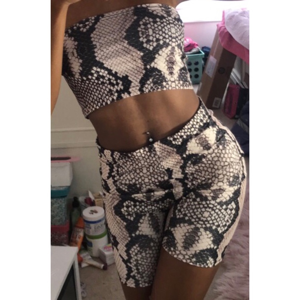 Snake Print Two Piece Set